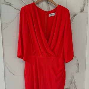 Amanda Uprichard Vibrant Red Long Sleeve Dress